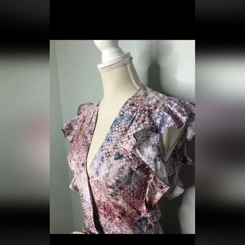 7 For All Mankind Snakeprint Wrap Dress XL Boho Hippie Summer Silk/Viscose NWT - Picture 5 of 11